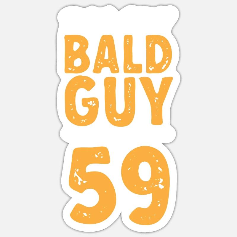 Bald Head Baldness Beard Bald Head Sticker size S (10 x 10 cm)