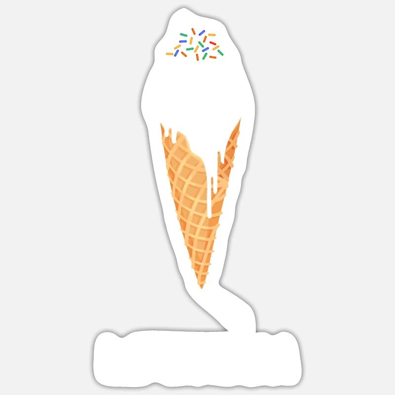 Eiskrem Ice Cream Eiskreme Eis Eiscreme I scream - Sticker Größe S (10 x 10 cm) - Mattweiß
