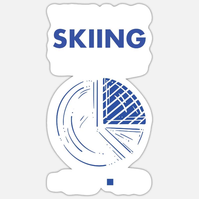Sport Will I Go Skiing Today Skiing - Sticker Größe S (10 x 10 cm) - Mattweiß