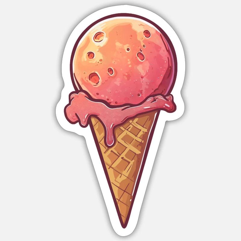 Planète de glace Mars - Sticker taille S (10 x 10 cm) - blanc mat