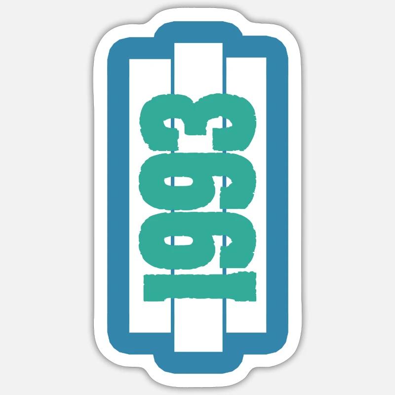 Né en 1993 - Sticker taille S (10 x 10 cm) - blanc mat