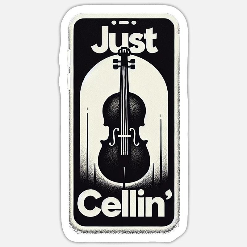 Juste Cellin' 11 - Sticker taille S (10 x 10 cm) - blanc mat