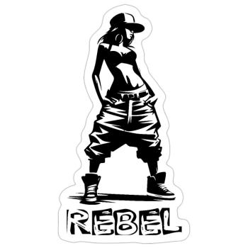 Weibliches Rebellen-Design - Sticker Größe S (10 x 10 cm) - Mattweiß - Vorne