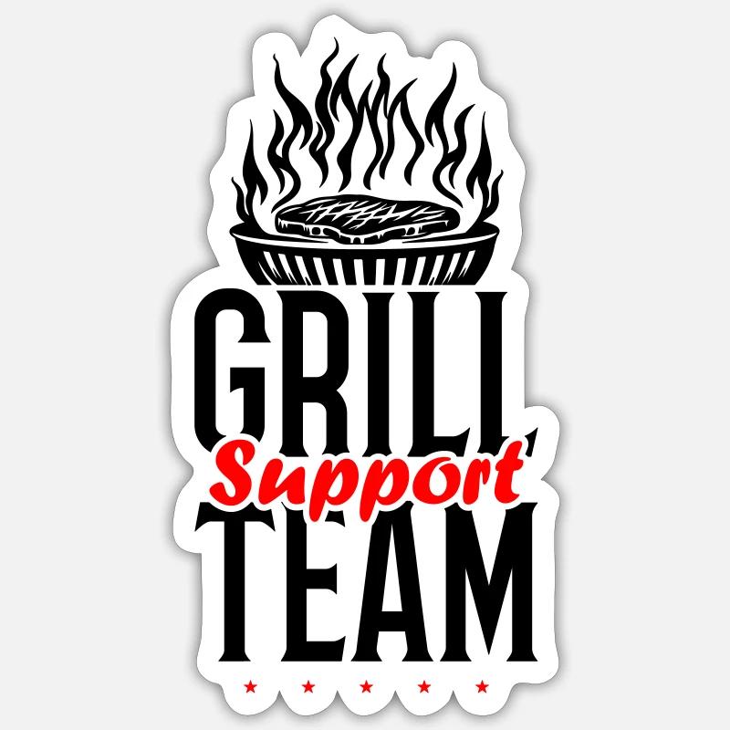 Équipe d’assistance Grill - Sticker taille S (10 x 10 cm) - blanc mat
