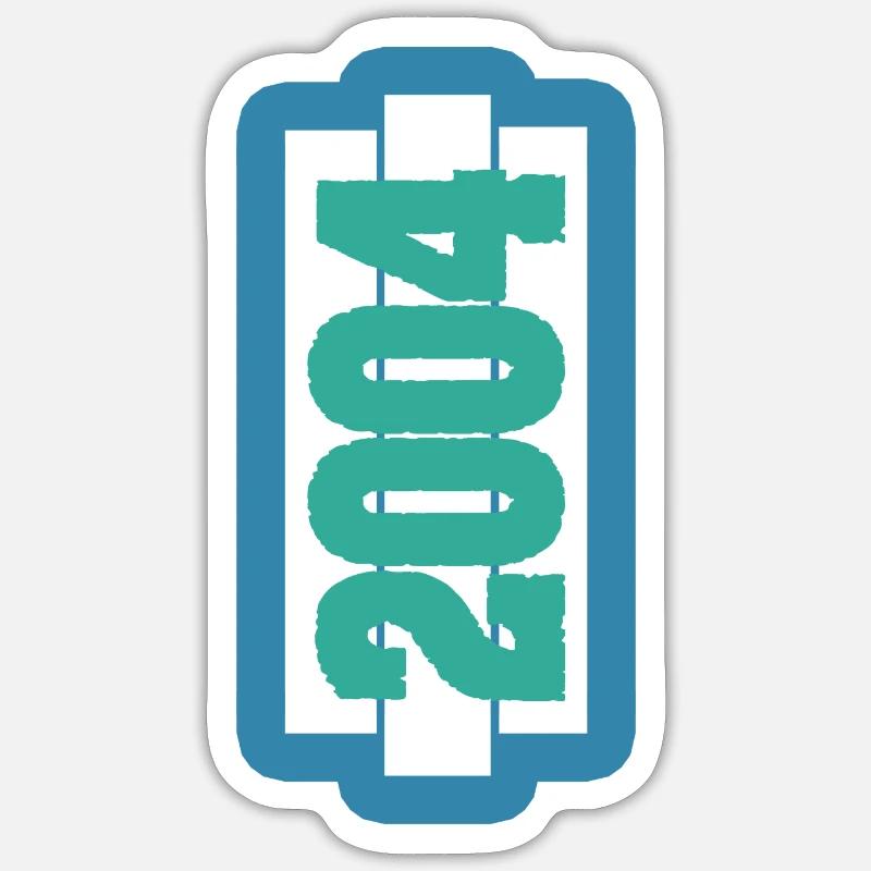 Né en 2004 - Sticker taille S (10 x 10 cm) - blanc mat