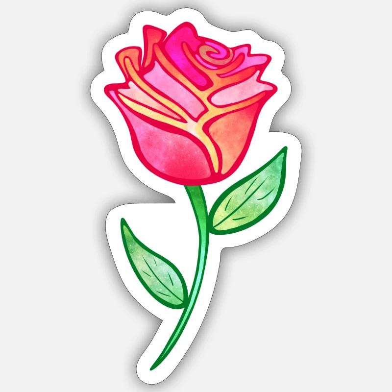 Rose nébuleuse Sticker taille S (10 x 10 cm)