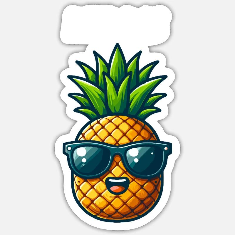 Dies Das Ananas Pineapple lustig - Sticker Größe S (10 x 10 cm) - Mattweiß