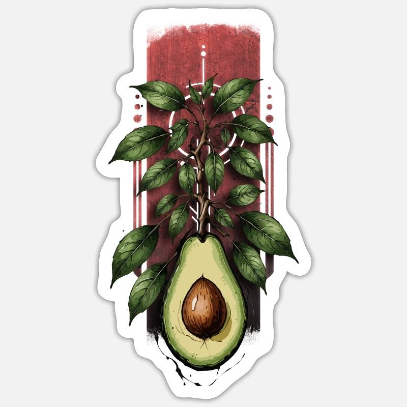 Germe d’avocat : arbre émergeant d’un avocat Sticker taille S (10 x 10 cm)