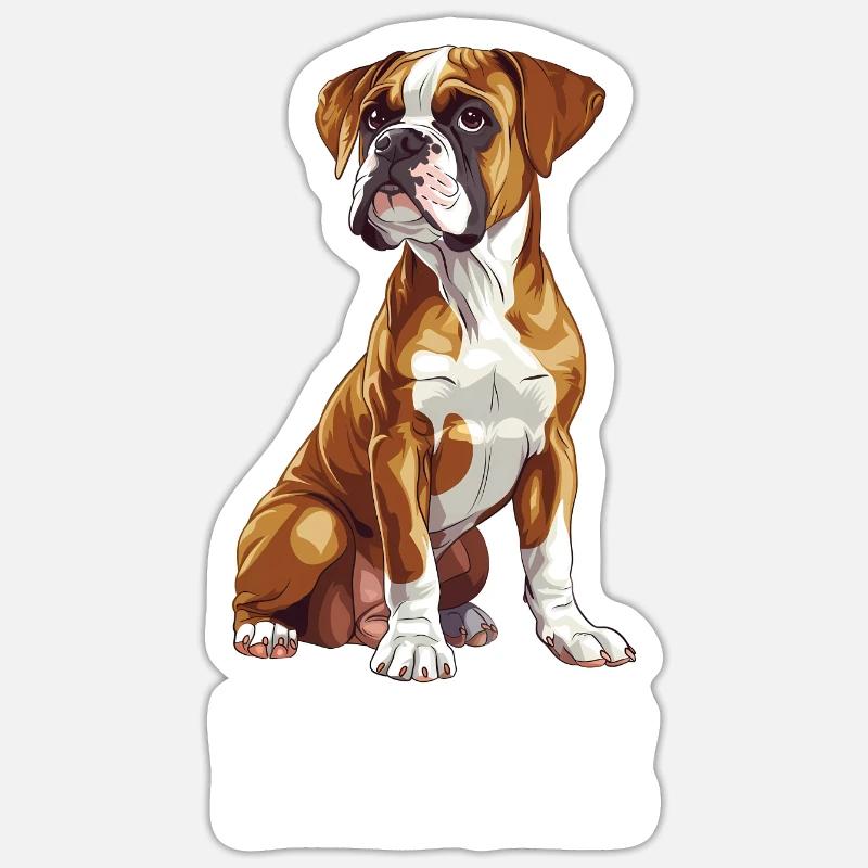 Boxeur - Sticker taille S (10 x 10 cm) - blanc mat