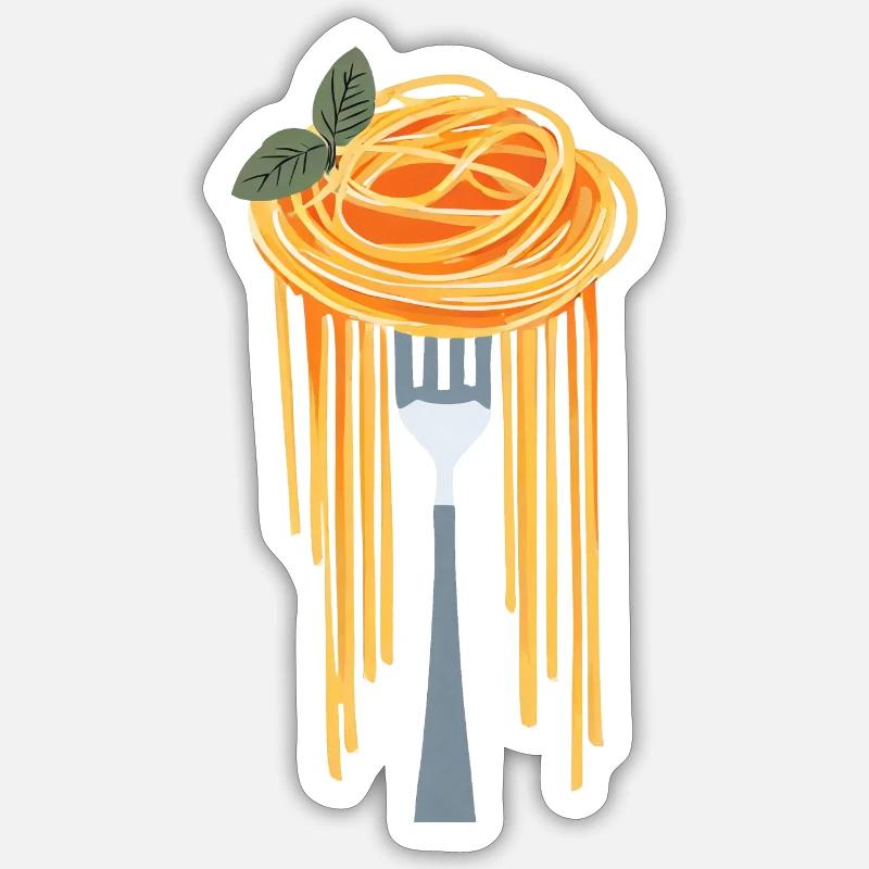 Spaghetti with fork Sticker size S (10 x 10 cm)