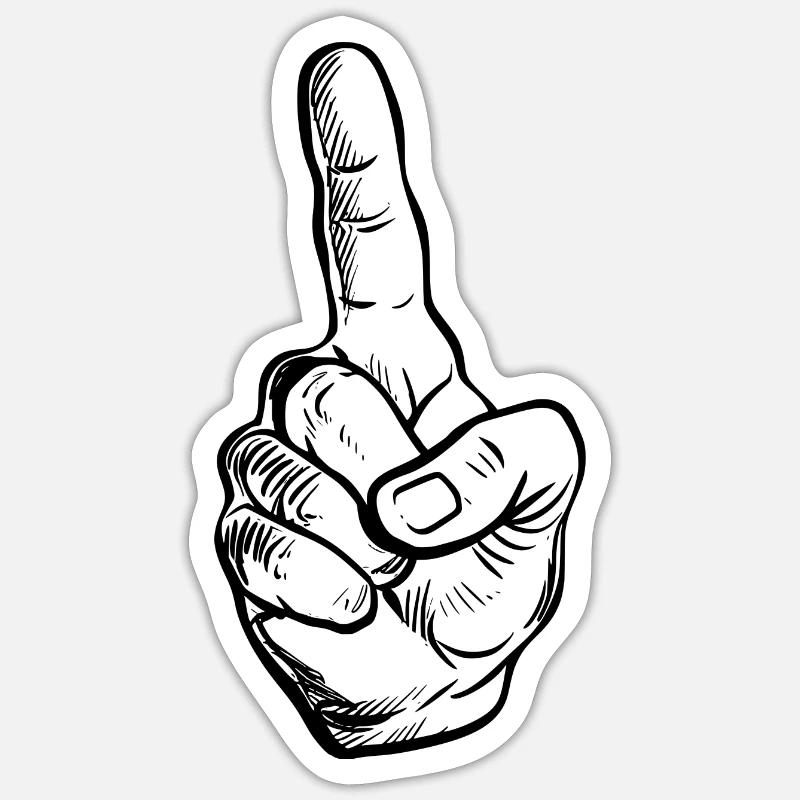 Avertissement de l’index - Sticker taille S (10 x 10 cm) - blanc mat