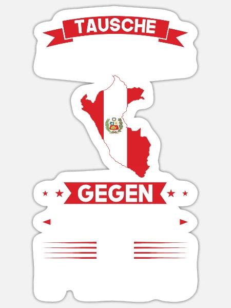 Peru Flagge peruanisch Geschenk - Sticker Größe S (10 x 10 cm) - Mattweiß