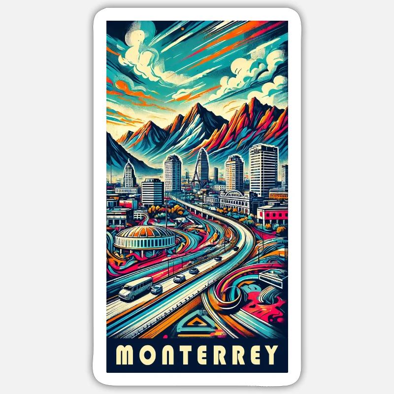 Conception de voyage à Monterrey et à Mexico Sticker taille S (10 x 10 cm)