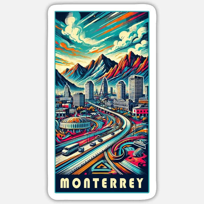 Conception de voyage à Monterrey et à Mexico Sticker taille S (10 x 10 cm)