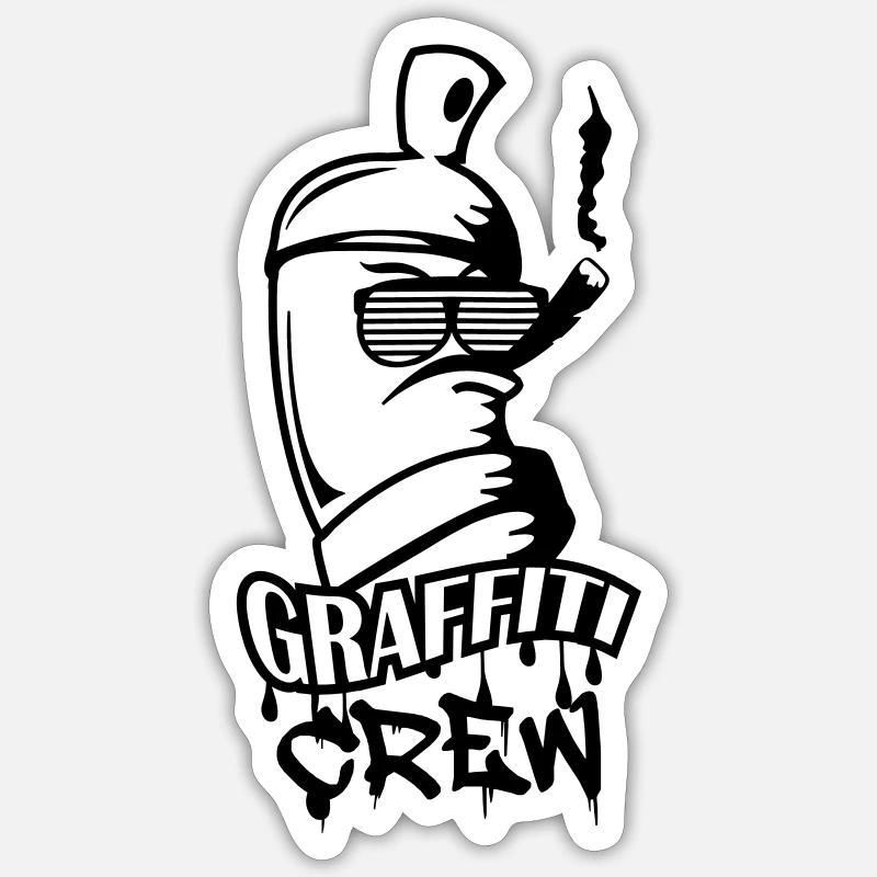 Équipe de graffiti - Sticker taille S (10 x 10 cm) - blanc mat