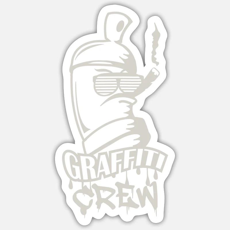 graffiti crew - Sticker Größe S (10 x 10 cm) - Mattweiß