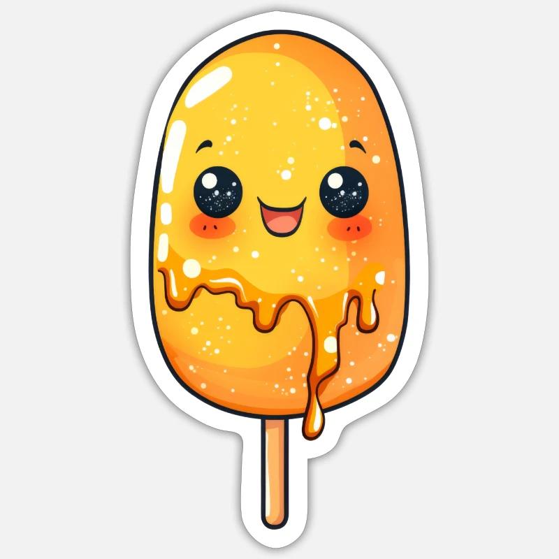 Lustiges Corndog Comic Sticker Größe S (10 x 10 cm)