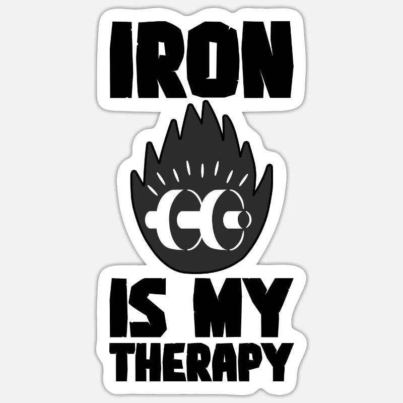 Iron Is My Therapy 4 - Sticker Größe S (10 x 10 cm) - Mattweiß