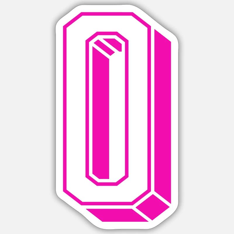 Zahl Null - Nummer 0 pink Mädchen Trikotnummer Sticker Größe S (10 x 10 cm)