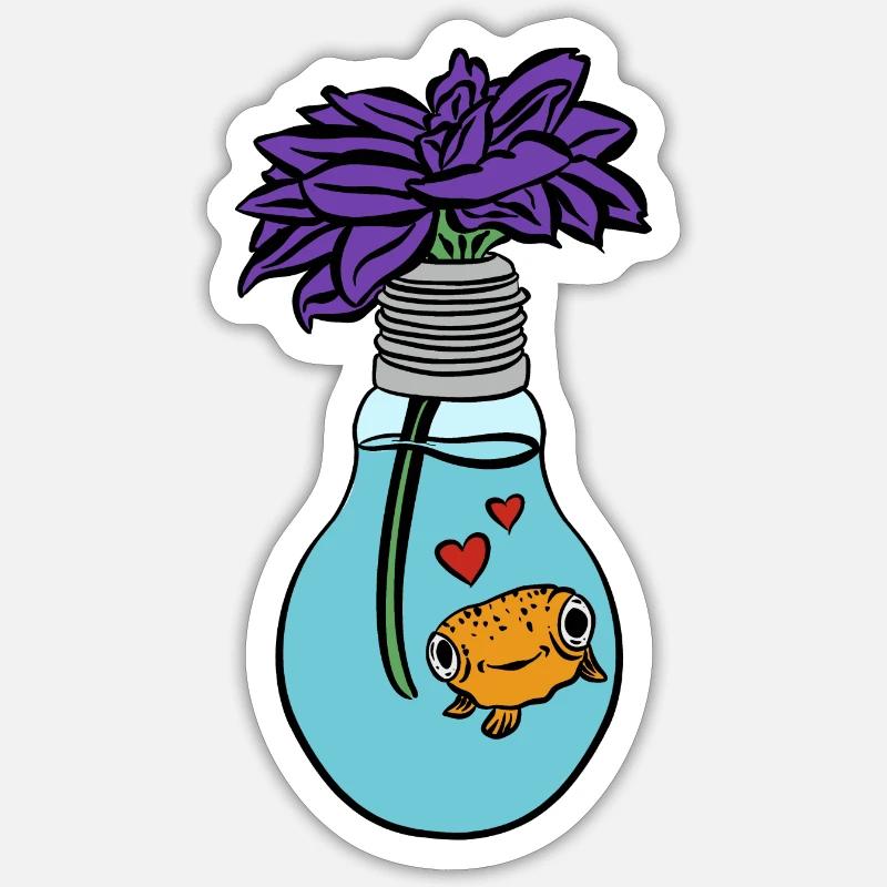 Flower Fish Sticker size S (10 x 10 cm)