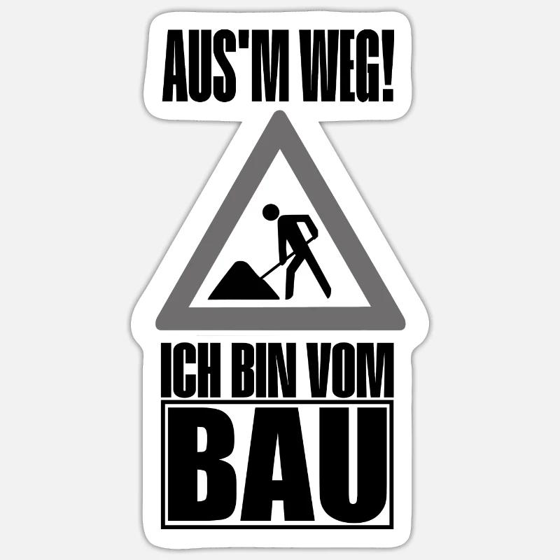 Handwerker auf Baustellen Sticker Größe S (10 x 10 cm)