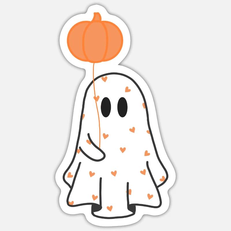 Cute Heart Ghost - Sticker size S (10 x 10 cm) - white matte