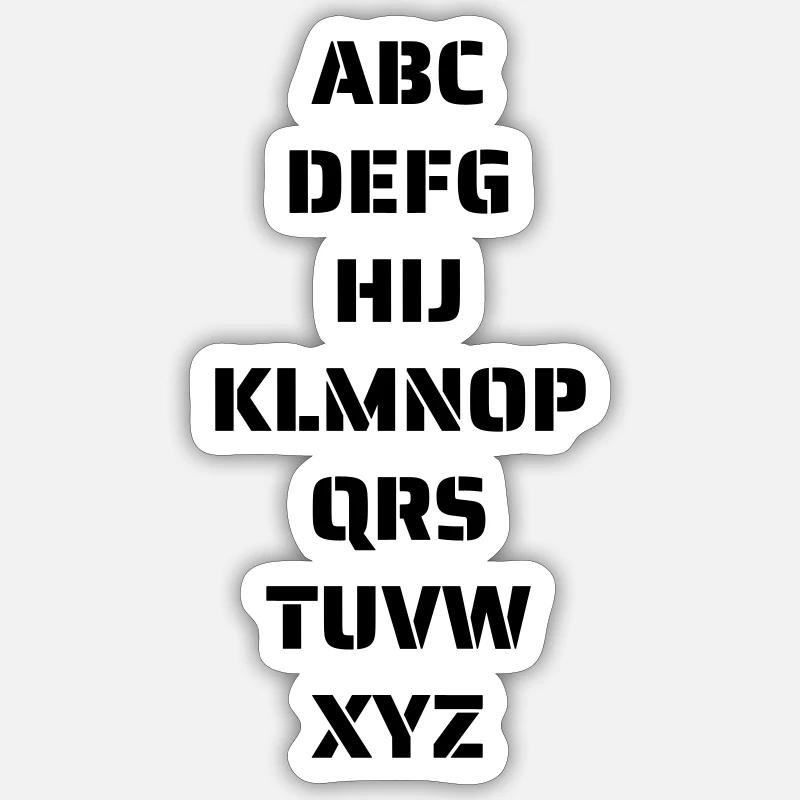 Das Alphabet Sticker Größe S (10 x 10 cm)