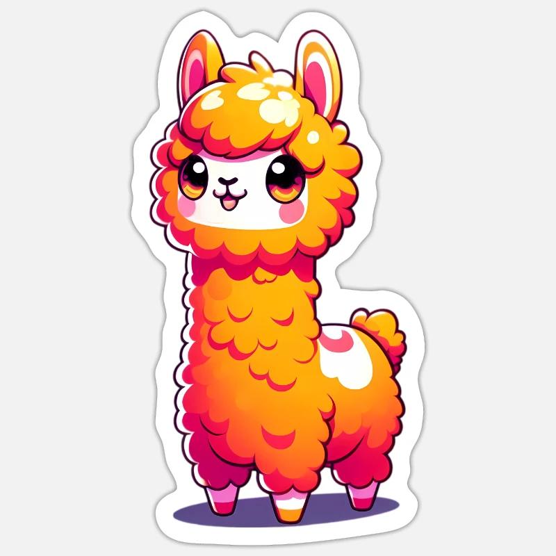 Alpaca - Sticker size S (10 x 10 cm) - white matte