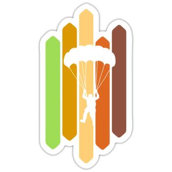 Parachutisme Parapente Parachutisme - Sticker taille S (10 x 10 cm) - blanc mat - Devant