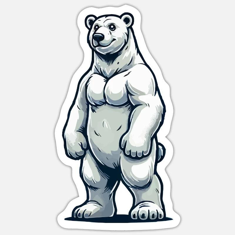 Ours blanc - Sticker taille S (10 x 10 cm) - blanc mat