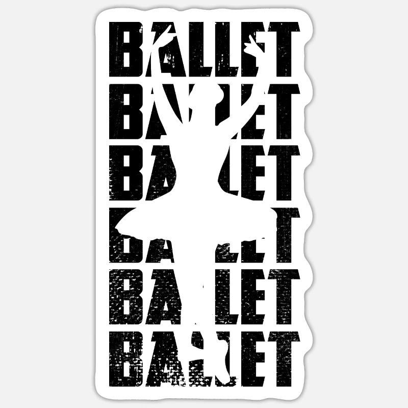 Ballet - Sticker taille S (10 x 10 cm) - blanc mat