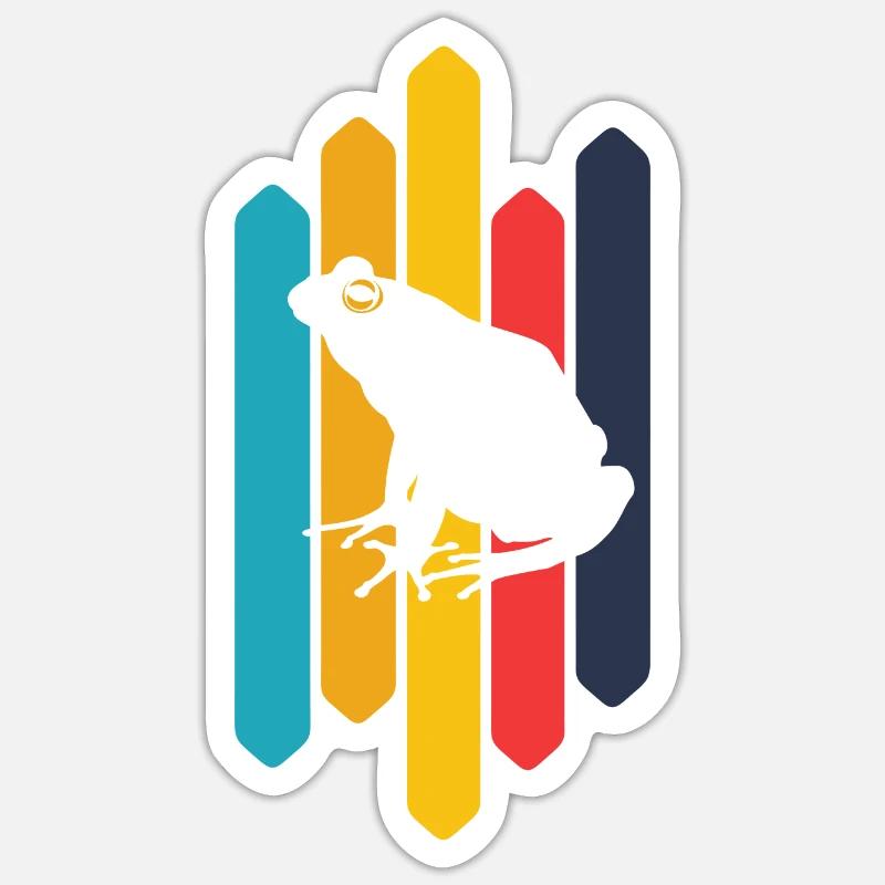 Triton grenouille - Sticker taille S (10 x 10 cm) - blanc mat