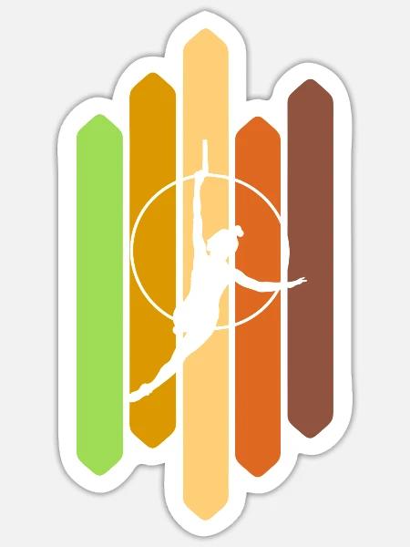 Turner Gymnastik Turnen - Sticker Größe S (10 x 10 cm) - Mattweiß