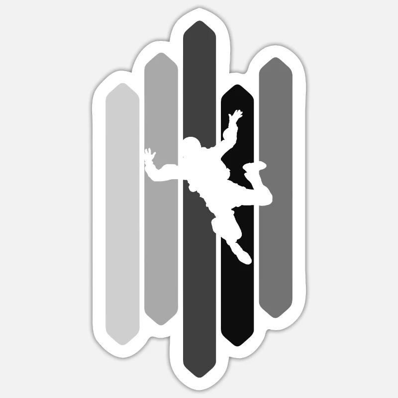 Parachuting Luft Freifall - Sticker Größe S (10 x 10 cm) - Mattweiß