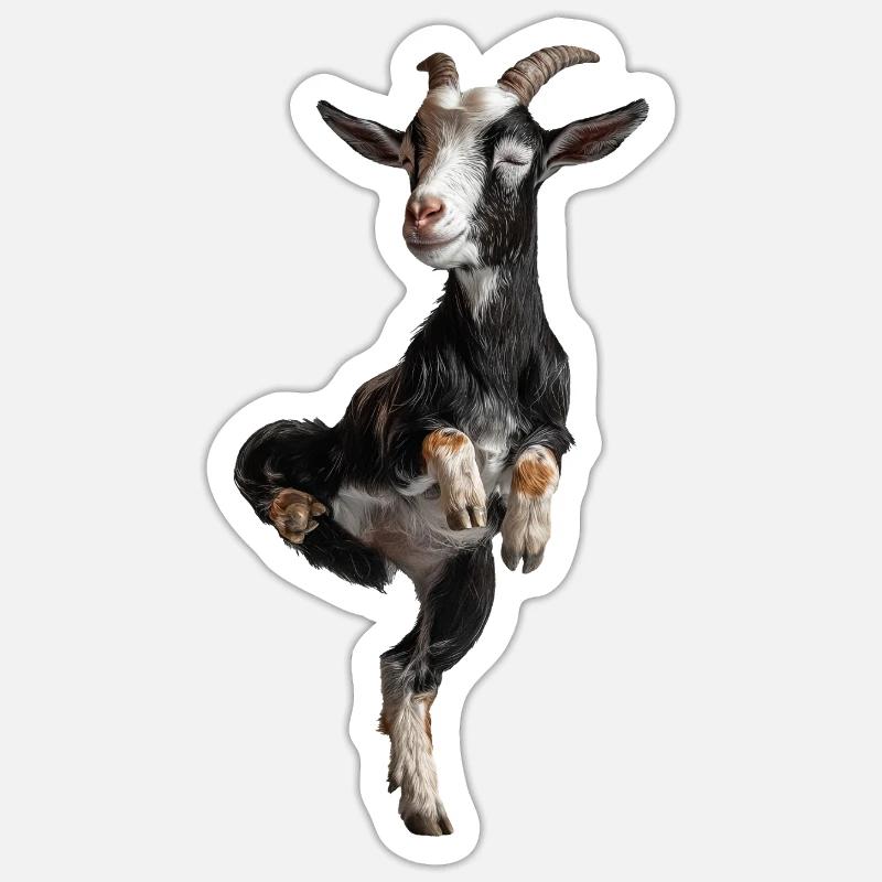 Ziege - Sticker Größe S (10 x 10 cm) - Mattweiß
