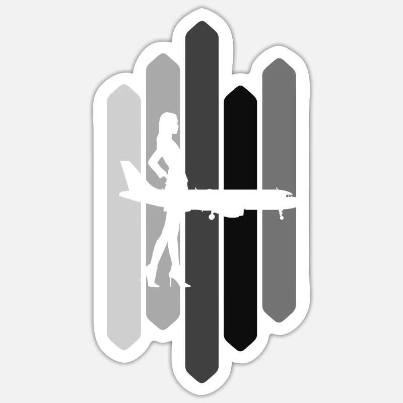 Flugbegleiter Flug - Sticker Größe S (10 x 10 cm) - Mattweiß