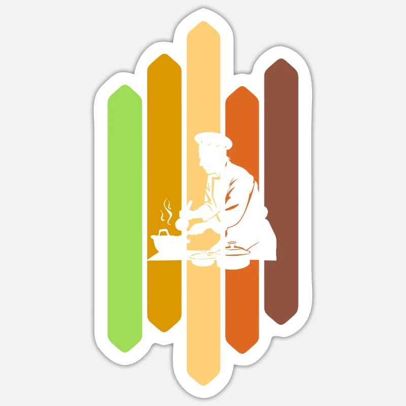 Cuisinier Cuisinier Cuisinier Cuisson - Sticker taille S (10 x 10 cm) - blanc mat