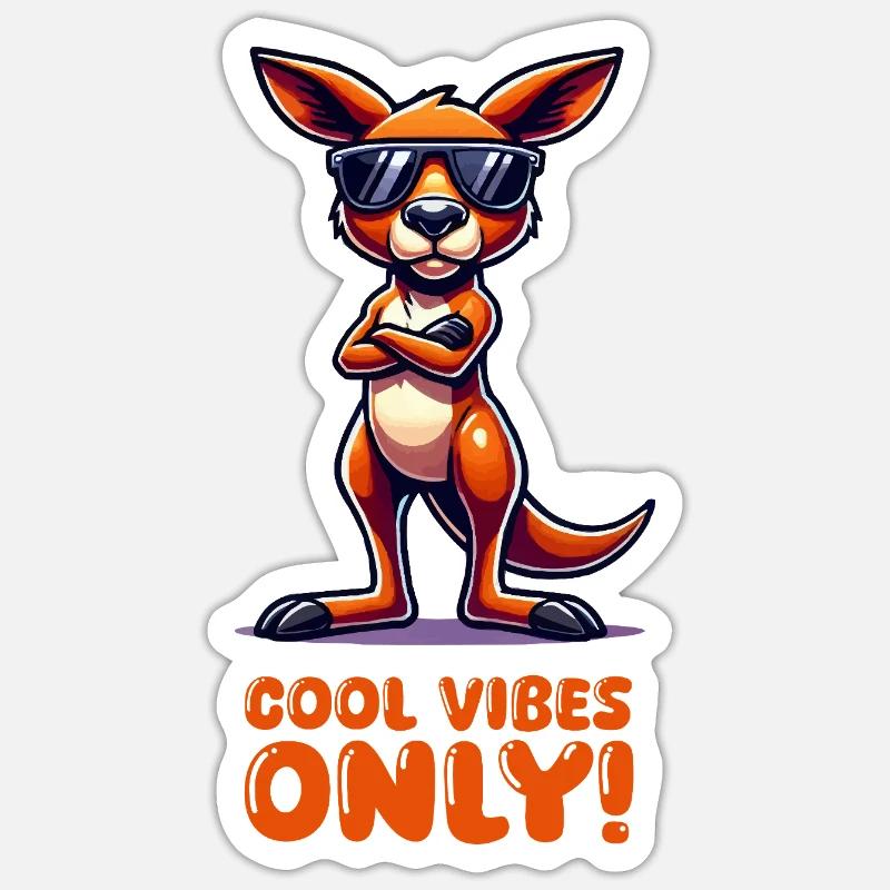 Kangeroo Cool - Sticker size S (10 x 10 cm) - white matte
