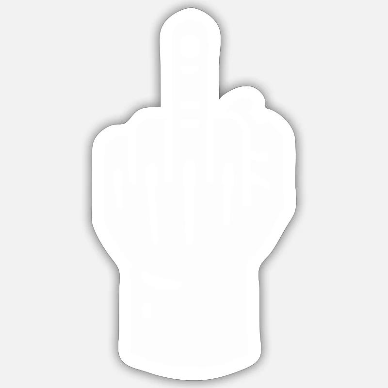 Middle Finger Hand - Sticker size S (10 x 10 cm) - white matte