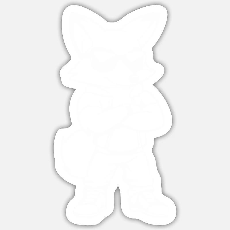 Fox Comic Lunettes de soleil - Sticker taille S (10 x 10 cm) - blanc mat