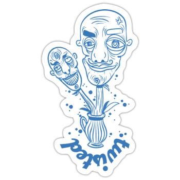 twisted blue - Sticker Größe S (10 x 10 cm) - Mattweiß - Vorne