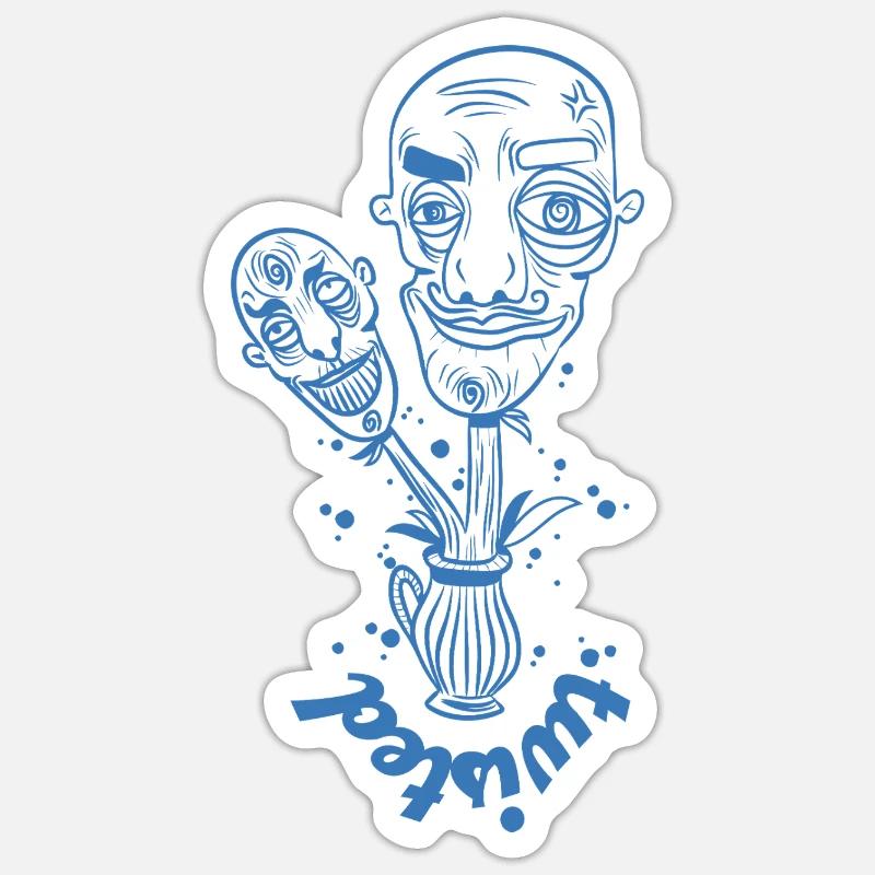 twisted blue - Sticker Größe S (10 x 10 cm) - Mattweiß