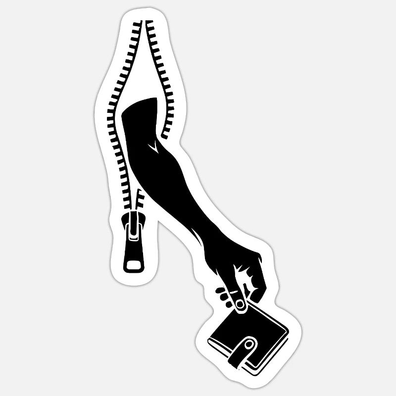 Taschendieb - Sticker Größe S (10 x 10 cm) - Mattweiß