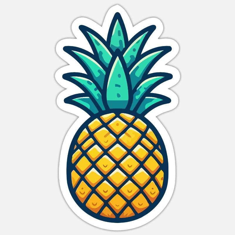 Pineapple - Sticker size S (10 x 10 cm) - white matte