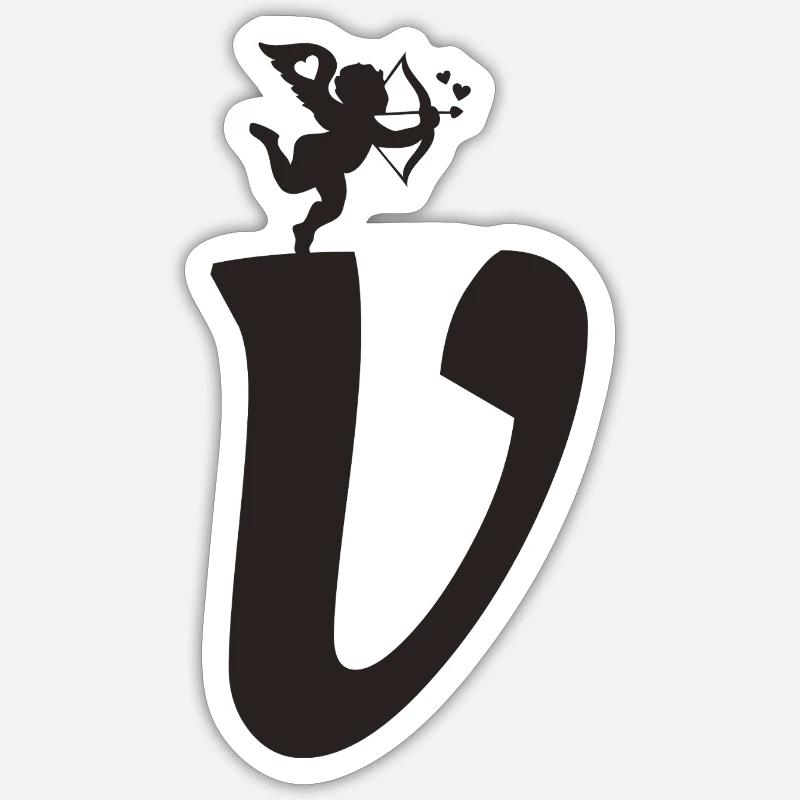 V - Sticker taille S (10 x 10 cm) - blanc mat