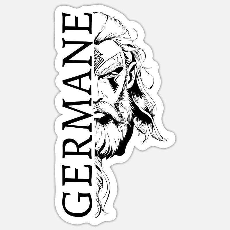 Germane Germanen Deutscher Germany Valhalla - Sticker Größe S (10 x 10 cm) - Mattweiß