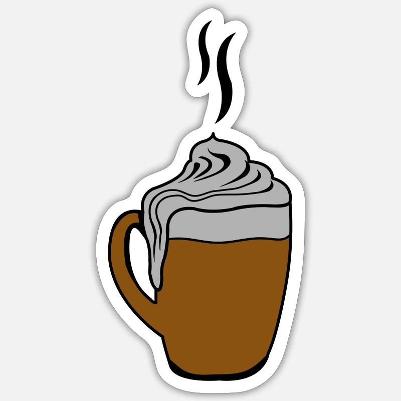 chocolat - Sticker taille S (10 x 10 cm) - blanc mat