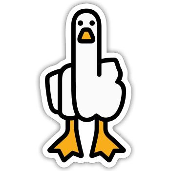 Oie de déclaration - Sticker taille S (10 x 10 cm) - blanc mat - Devant
