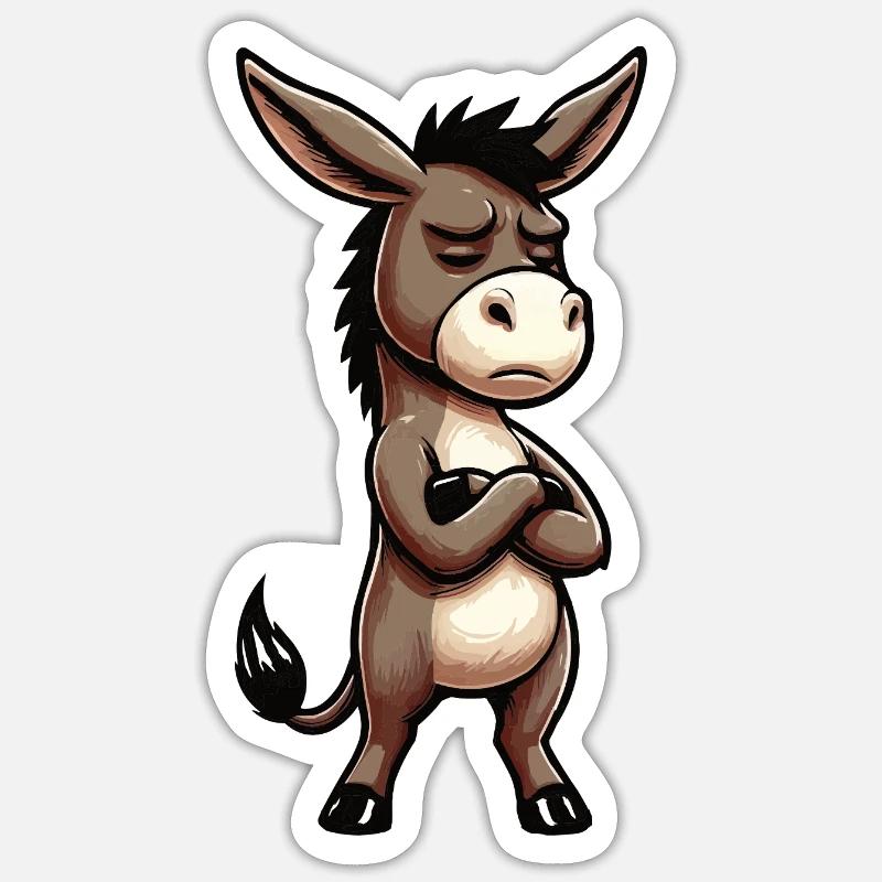 Esel Eselchen Eselhalter Muli Langohresel Muli Sticker Größe S (10 x 10 cm)