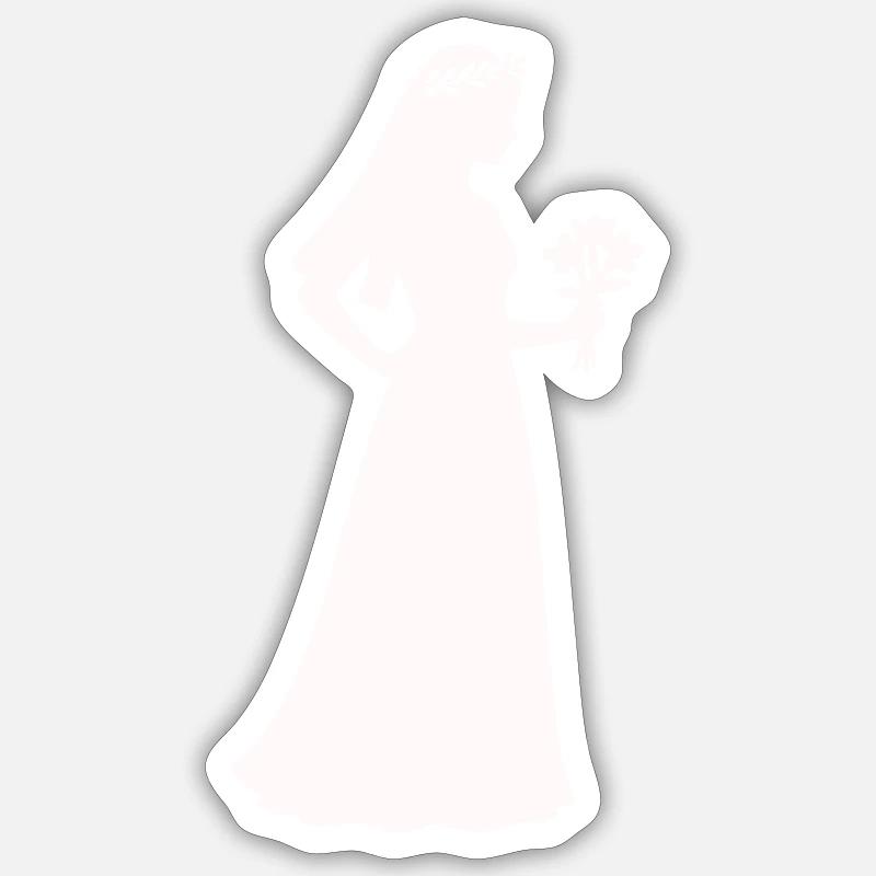 bride - Sticker size S (10 x 10 cm) - white matte